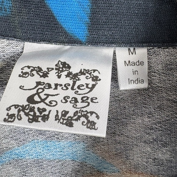 Parsley & Sage Medium Multicolor Art To Wear Two Button Long Sleeve Cardigan Top - Picture 5 of 6